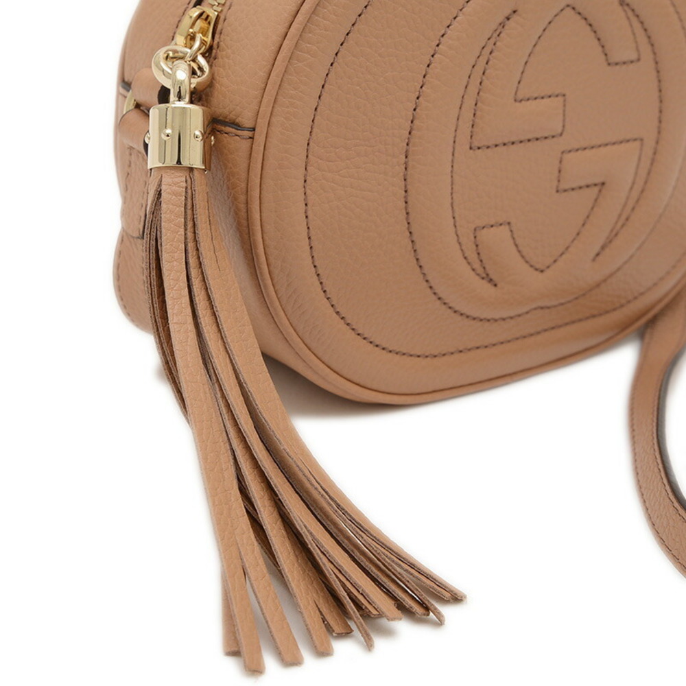 Gucci Shoulder Soho GG Interlocking Beige Bag Leather - Picture 3 of 7